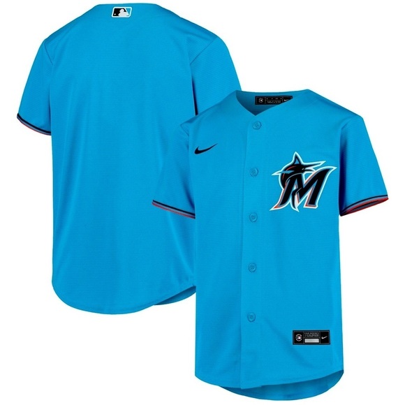 Miami Marlins Youth Alternate Replica Team Jersey L 7 NWT - Picture 1 of 11
